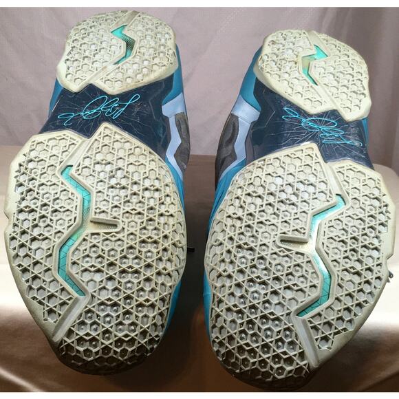 Nike LeBron 11 XI Gamma Blue Armory Slate Cool Grey 616175-401 Men’s Size 15 - Picture 8 of 8
